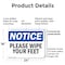Signmission Please Wipe Your Feet, 24 in W x Rectangle, Plastic OS-2PACK-NS-P-1824-L-16375 - alternate 5